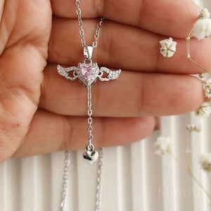 Collier Ailes d’Ange – Cœur Scintillant