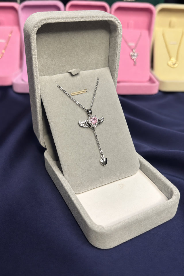 Collier Ailes d’Ange – Cœur Scintillant