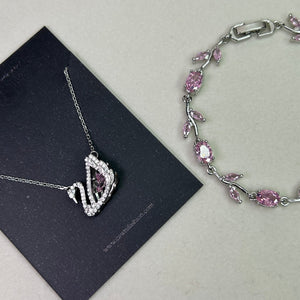 Ensemble Swan necklace X tulip bracelet